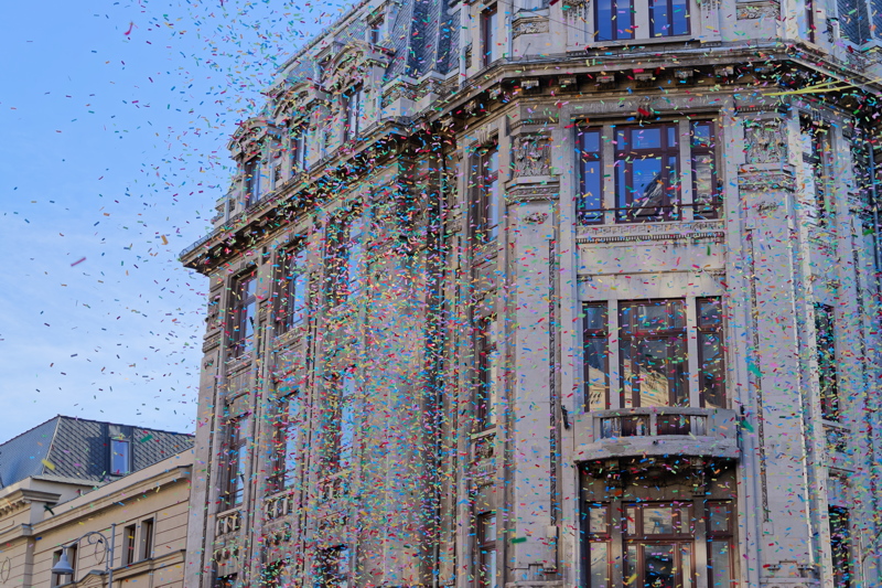 17 - A public celebration near the Palatul Agricola - Fonciera on Calea Victoriei, Bucuresti